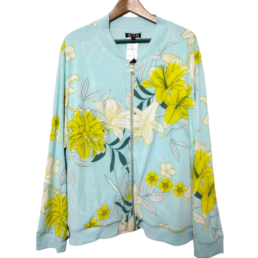 IMAN Reversible Floral Bomber/Track Jacket